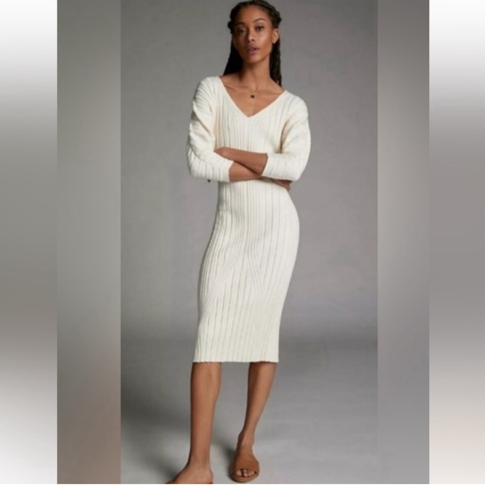 Maeve Midi Ribbed sweater dress (Maris)